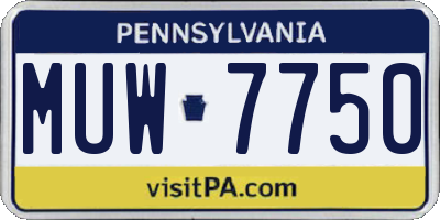 PA license plate MUW7750