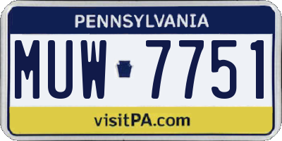PA license plate MUW7751