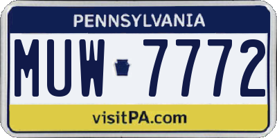 PA license plate MUW7772