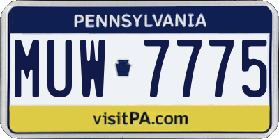 PA license plate MUW7775
