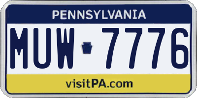 PA license plate MUW7776