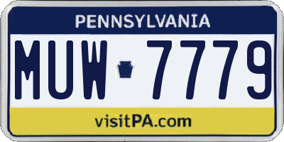 PA license plate MUW7779
