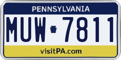 PA license plate MUW7811
