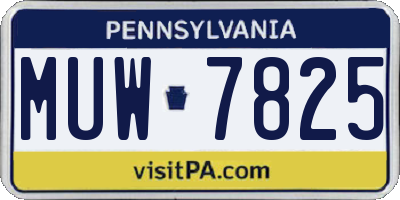 PA license plate MUW7825