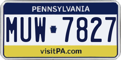 PA license plate MUW7827