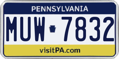 PA license plate MUW7832
