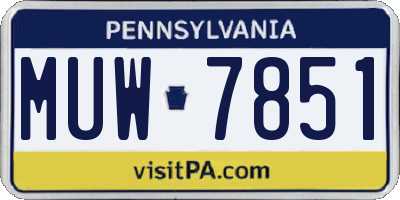 PA license plate MUW7851
