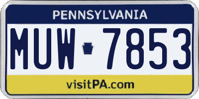 PA license plate MUW7853