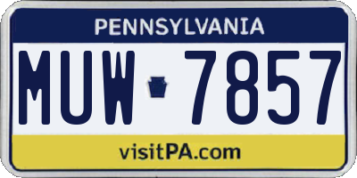PA license plate MUW7857