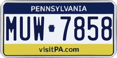 PA license plate MUW7858