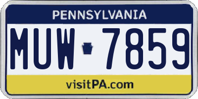 PA license plate MUW7859