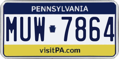 PA license plate MUW7864