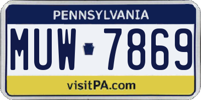 PA license plate MUW7869