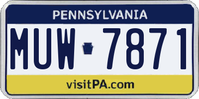 PA license plate MUW7871