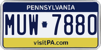 PA license plate MUW7880