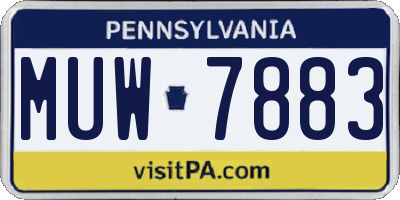 PA license plate MUW7883
