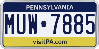 PA license plate MUW7885