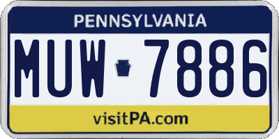 PA license plate MUW7886