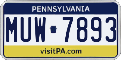 PA license plate MUW7893