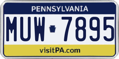 PA license plate MUW7895