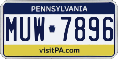 PA license plate MUW7896
