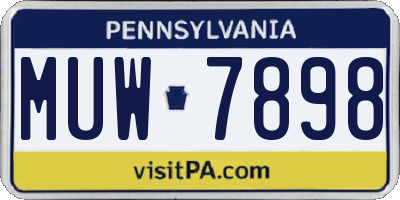 PA license plate MUW7898