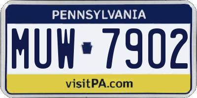 PA license plate MUW7902