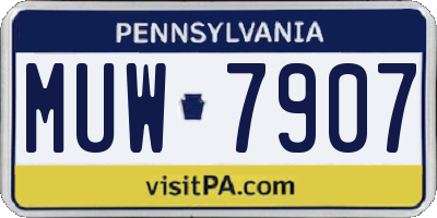 PA license plate MUW7907