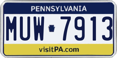 PA license plate MUW7913