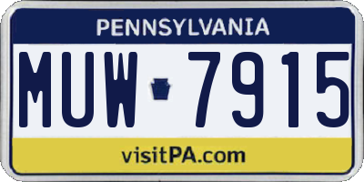 PA license plate MUW7915