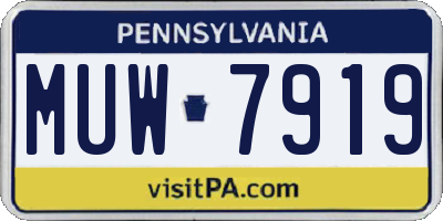 PA license plate MUW7919