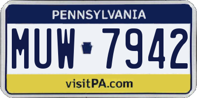 PA license plate MUW7942