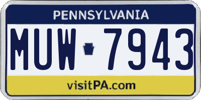 PA license plate MUW7943