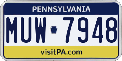 PA license plate MUW7948
