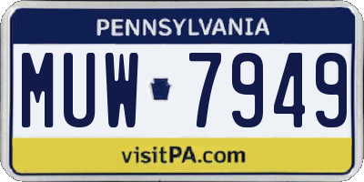 PA license plate MUW7949