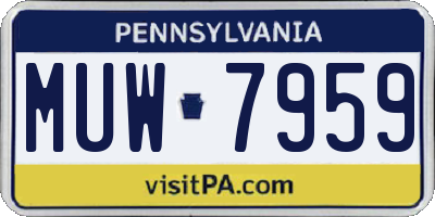 PA license plate MUW7959