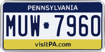 PA license plate MUW7960