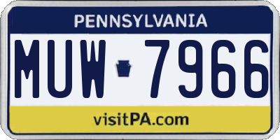 PA license plate MUW7966