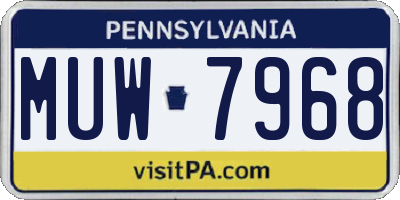 PA license plate MUW7968