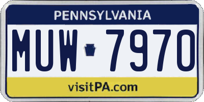 PA license plate MUW7970