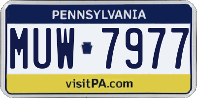 PA license plate MUW7977