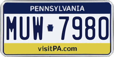 PA license plate MUW7980