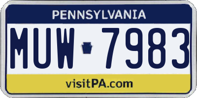 PA license plate MUW7983