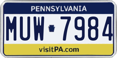 PA license plate MUW7984