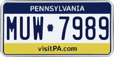 PA license plate MUW7989