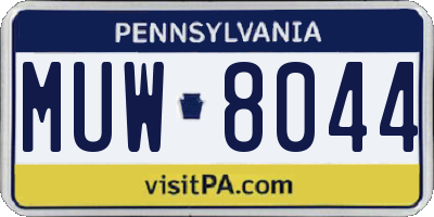 PA license plate MUW8044