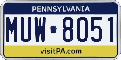 PA license plate MUW8051