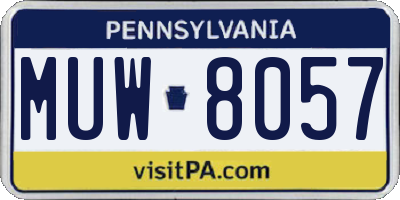 PA license plate MUW8057