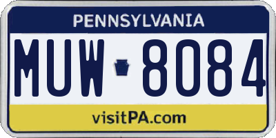 PA license plate MUW8084