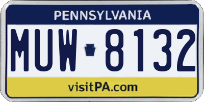PA license plate MUW8132